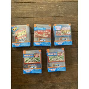 5 Total World's Smallest Toys Monopoly, Uno, Scrabble, Candy Land￼ Board Games